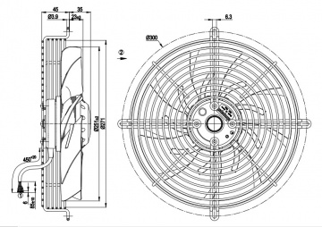 Ventilator axial EBM-Papst S2E250-AM06-01 (250 mm)